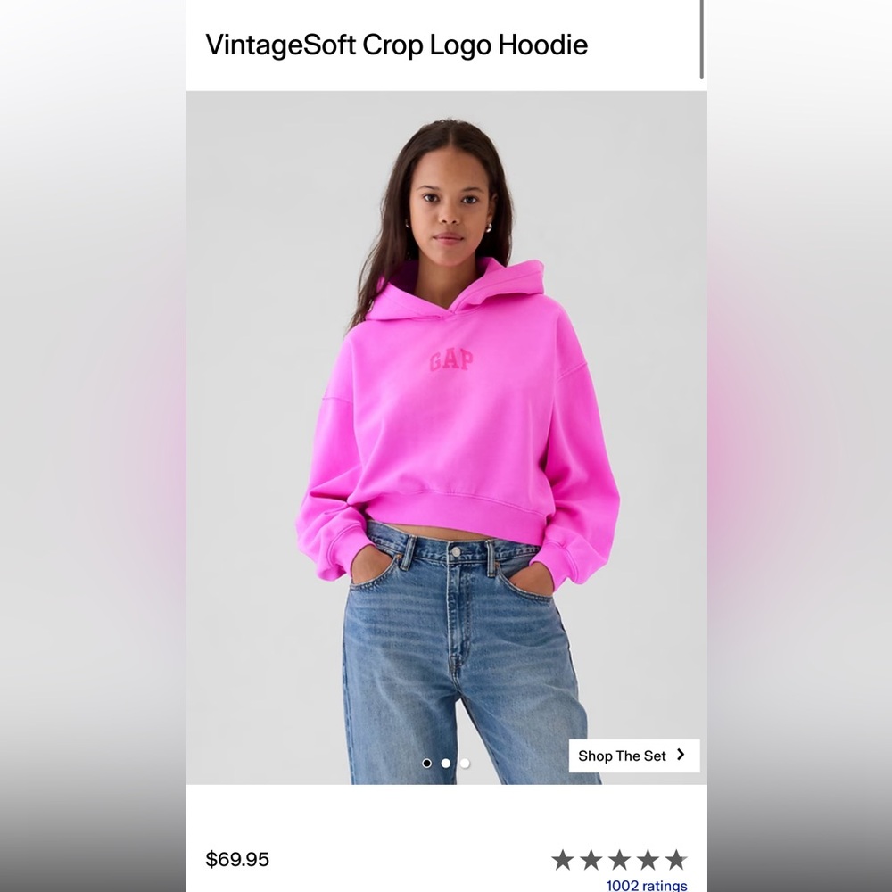 GAP Women's Vibrant Pink Hoodie
